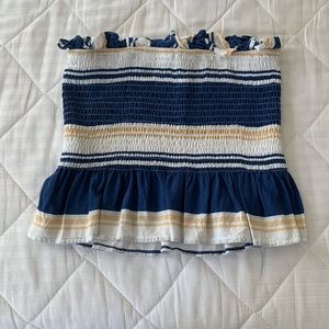 Strapless striped crop top